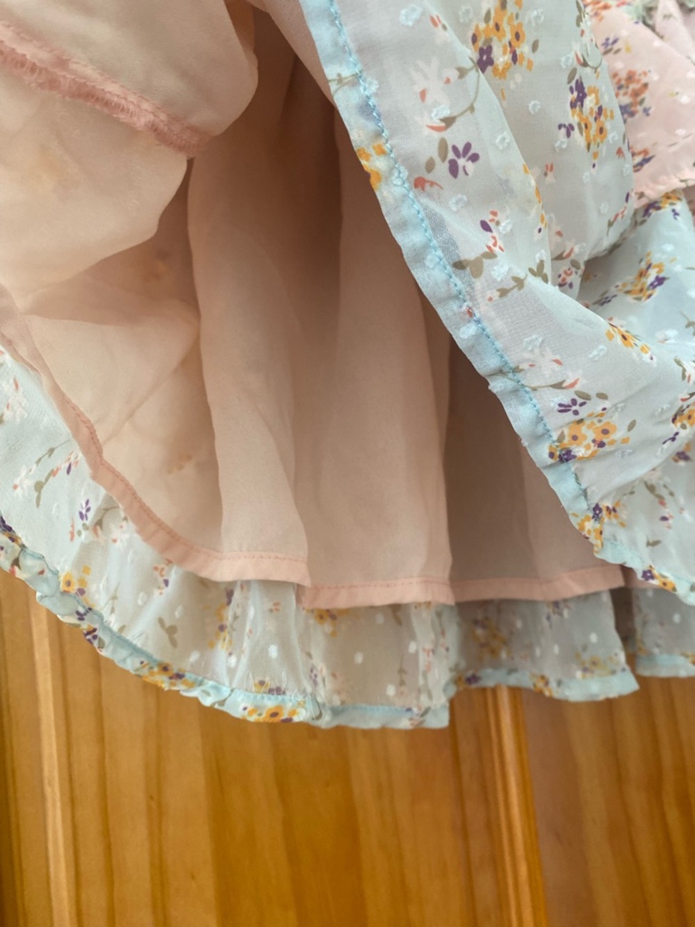 Beautiful Chaos Floral Ruffle Mini Skirt Smocked Waist Coquette Fairycore M - Picture 8 of 12